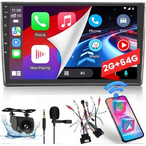 Hikity 2+64GB Android 13 Carplay Stereo for Audi A4/S4/RS4 (2002-2007) Seat Exeo (2008-2012) راديو مع Carplay Android Auto، شاشة لمس 9 بوصة HiFi WiFi Bluetooth GPS FM Backup Cam Mic in Saudi Arabia