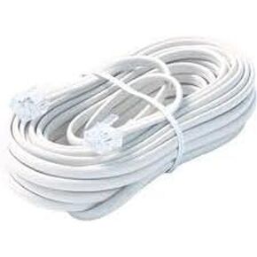 50 Ft 4C Telephone Extension Cord Cable Line Wire, for Any Phone, Modem, Fax Machine, Answering Machine, Caller ID, White