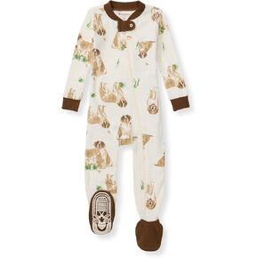Burt's Bees Baby Baby Boys Sleepers, 100% Organic Cotton, One-piece PJs, Diagonal Zip Up Jumpsuit, Snug Fit Pajamas with Snap Tab in sizes 12, 18, and 24 Months