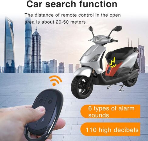 110dB Loud Anti Theft Vibration Sensor Alarm Systems for Electric Bike Motorcycle Golf Car Trailer Mailbox Garage Door Waterproof Home Security Bike Accessories Bike Alarm with Remote in Saudi Arabia