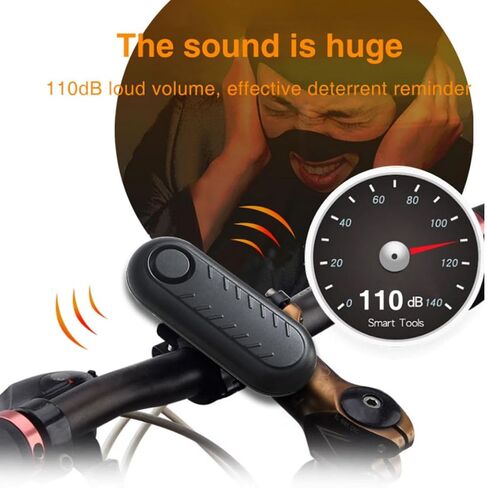 110dB Loud Anti Theft Vibration Sensor Alarm Systems for Electric Bike Motorcycle Golf Car Trailer Mailbox Garage Door Waterproof Home Security Bike Accessories Bike Alarm with Remote in Saudi Arabia