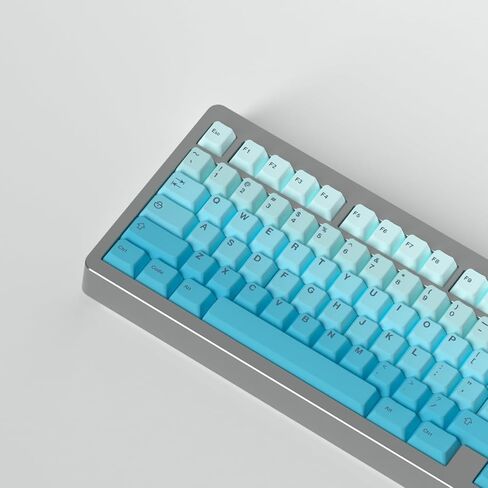 Side Printed Keycaps Cyan Gradient 125 Keys Cherry Profile PBT Heat Sublimation keycap Set for Mx Cherry Mechanical Keyboard (128 Cyan Gradient) in Saudi Arabia