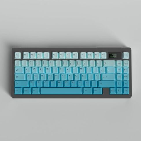 Side Printed Keycaps Cyan Gradient 125 Keys Cherry Profile PBT Heat Sublimation keycap Set for Mx Cherry Mechanical Keyboard (128 Cyan Gradient) in Saudi Arabia