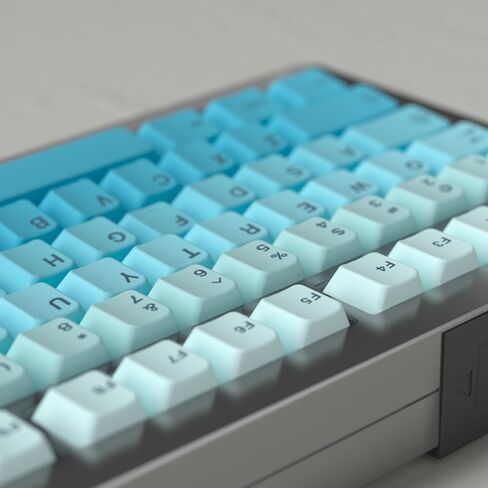 Side Printed Keycaps Cyan Gradient 125 Keys Cherry Profile PBT Heat Sublimation keycap Set for Mx Cherry Mechanical Keyboard (128 Cyan Gradient) in Saudi Arabia