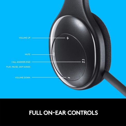 سماعة رأس بلوتوث Logitech H800 مع ميكروفون للكمبيوتر الشخصي والأجهزة اللوحية والهواتف الذكية - بلوتوث فقط - جهاز الاستقبال اللاسلكي غير متضمن (متجدد) in Kuwait