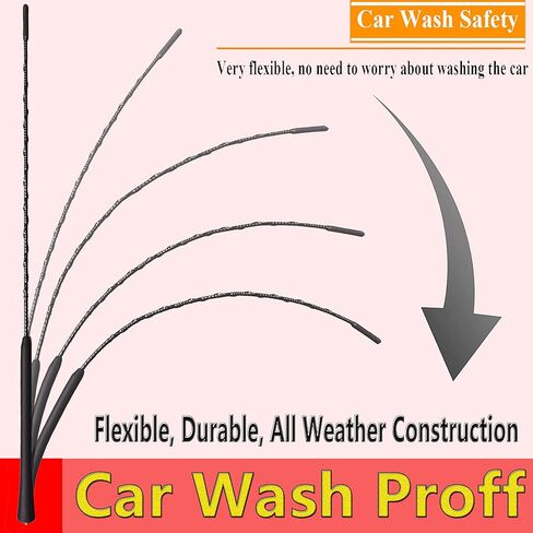 هوائي 16 بوصة لـ Smart ForTwo (2008-2015)، هوائي Smart ForTwo، هوائي مطاطي مرن بديل لـ Smart ForTwo 2008 2009 2010 2011 2012 2013 2014 2015، أسود in Saudi Arabia