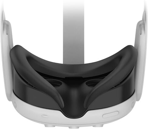 VR Silicone Face Pad Cover for Quest 3,ZUWOHL VR Face Cushion Pad Mask for Quest 3,Anti-Leakage Nose Pad VR Headset Accessories (Black in Saudi Arabia