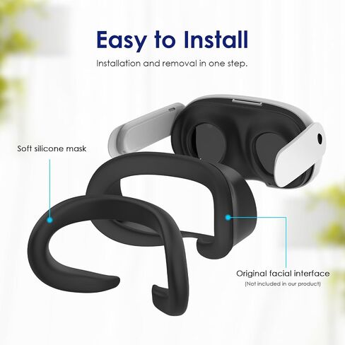 VR Silicone Face Pad Cover for Quest 3,ZUWOHL VR Face Cushion Pad Mask for Quest 3,Anti-Leakage Nose Pad VR Headset Accessories (Black in Saudi Arabia