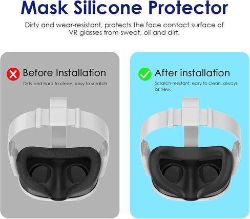 VR Silicone Face Pad Cover for Quest 3,ZUWOHL VR Face Cushion Pad Mask for Quest 3,Anti-Leakage Nose Pad VR Headset Accessories (Black in Saudi Arabia
