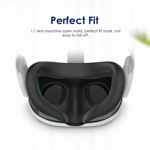 VR Silicone Face Pad Cover for Quest 3,ZUWOHL VR Face Cushion Pad Mask for Quest 3,Anti-Leakage Nose Pad VR Headset Accessories (Black in Saudi Arabia