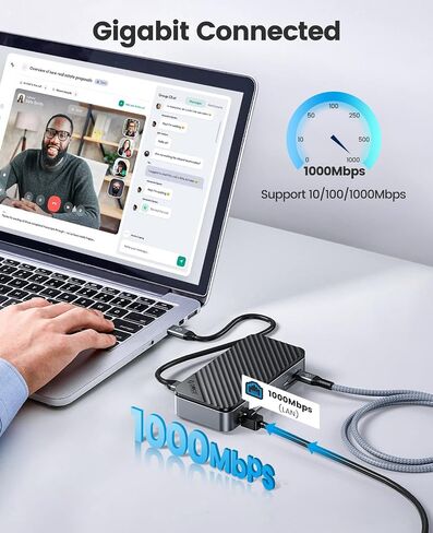 USB C Hub with M.2 SSD Enclosure, ORICO 10-in-1 USB-C Docking Station, 10Gbps USB 3.2 Gen2 M.2 NVMe/SATA SSD Reader, Support 4K@60Hz HDMI, 100W PD, SD/TF, Ethernet - DPM2P9 in Saudi Arabia