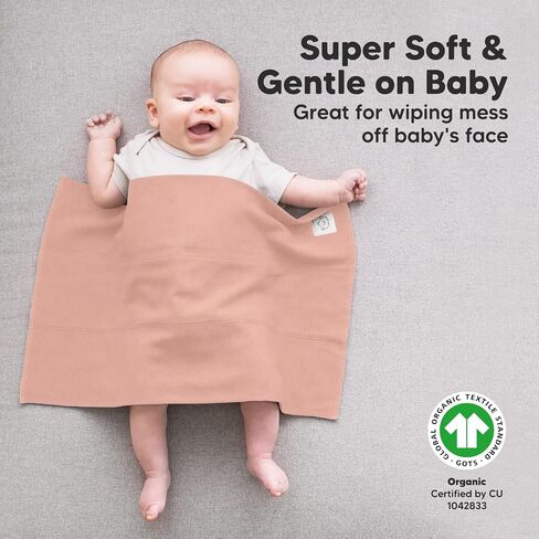 KeaBabies 6-Pack Baby Burp Cloths for Baby Boys and Girls and 8-Pack Organic Baby Bibs for Girls & Boys - Organic Cotton Burp Clothes for Baby Boy - Teething Baby Bibs for Boy, Girl - Burp Clothes in Saudi Arabia
