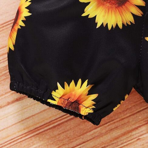 Isn't She Lovely Newborn Baby Girls Coming Home Outfit Ruffle Romper Shorts Pants Headband 3PCS Summer Clothes Set Black - Little Miss Sassy Pants Sunflower 0-3 Months in Saudi Arabia