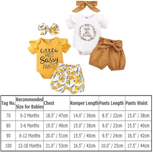 Isn't She Lovely Newborn Baby Girls Coming Home Outfit Ruffle Romper Shorts Pants Headband 3PCS Summer Clothes Set Black - Little Miss Sassy Pants Sunflower 0-3 Months in Saudi Arabia