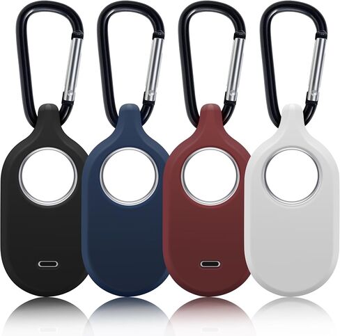 Orzero Silicone Tracker Case for Samsung Galaxy SmartTag2, Soft Silicone Skin Cover Shock-Absorbing Protective Case with Keychain for Galaxy SmartTag2 Tracker (Black,Blue,Red,Grey) in Saudi Arabia