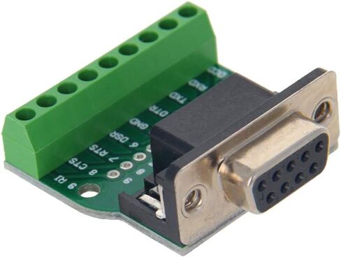 Fielect D-sub DB9 Breakout Board Connector 9 Pin 2 Row Female RS232 Serial Port Solderless Terminal Block Adapter 1PCS in Kuwait
