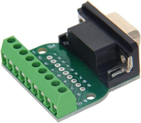 Fielect D-sub DB9 Breakout Board Connector 9 Pin 2 Row Female RS232 Serial Port Solderless Terminal Block Adapter 1PCS in Kuwait