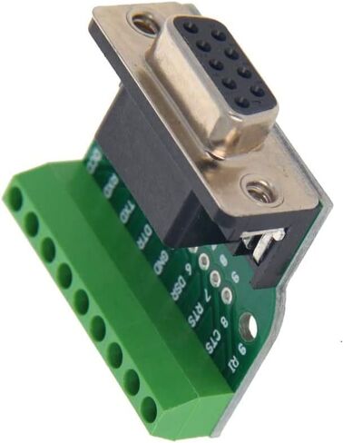 Fielect D-sub DB9 Breakout Board Connector 9 Pin 2 Row Female RS232 Serial Port Solderless Terminal Block Adapter 1PCS in Kuwait
