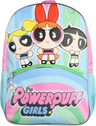 حقيبة ظهر Powerpuff Girls Buttercup Blossom Bubbles Heroine Stance مقاس 17 بوصة حقيبة ظهر للكمبيوتر المحمول للسفر in Saudi Arabia