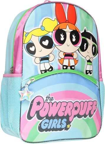 حقيبة ظهر Powerpuff Girls Buttercup Blossom Bubbles Heroine Stance مقاس 17 بوصة حقيبة ظهر للكمبيوتر المحمول للسفر in Saudi Arabia
