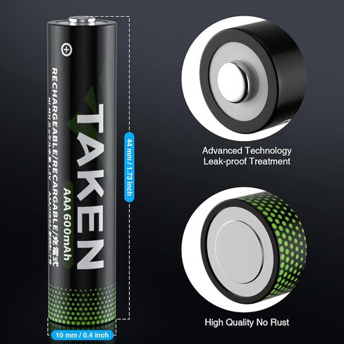 Taken 4Pack Ni-MH AAA Rechargeable Battery 1.2V 600mAh Batteries for Panasonic Cordless Phones, Tripple AAA Rechargeable Batteries for Panasonic, Remote Controls, Electronics in Kuwait