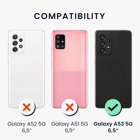 حافظة كروس kwmobile متوافقة مع هاتف سامسونج جالاكسي A53 5G - حافظة مع فتحات للبطاقات من الجلد الصناعي - أخضر بيكسي in Saudi Arabia