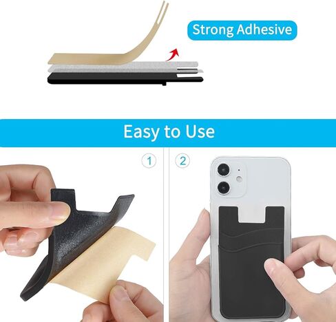 حامل بطاقة هاتف SS لظهر الهاتف، عصا جيب من السيليكون على بطاقة الائتمان لبطاقة الهوية لجميع الهواتف الذكية in Kuwait