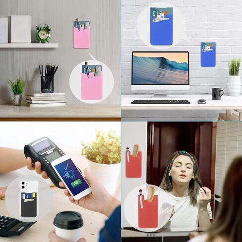 حامل بطاقة هاتف SS لظهر الهاتف، عصا جيب من السيليكون على بطاقة الائتمان لبطاقة الهوية لجميع الهواتف الذكية in Kuwait