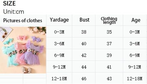 Newborn Baby Girls Rompers Flower Embroidery Mesh Tulle Dress with Headband Infant Summer Outfits (Flower Embroidery Pink, 6-9 Months) in Saudi Arabia