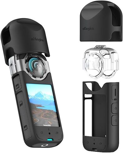aMaiMingji لواقي العدسات Insta360 x3، واقي عدسة 360 X3 لـ Insta360 X3، يتضمن غطاء واقي عدسة 360 X3 مضاد للضباب وحافظة واقية من السيليكون X3 in Kuwait