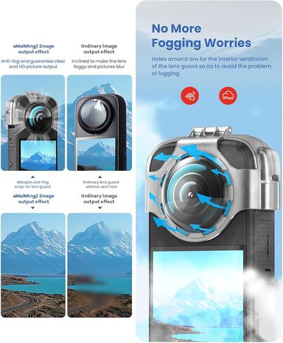 aMaiMingji لواقي العدسات Insta360 x3، واقي عدسة 360 X3 لـ Insta360 X3، يتضمن غطاء واقي عدسة 360 X3 مضاد للضباب وحافظة واقية من السيليكون X3 in Kuwait