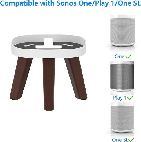 حامل مكتب مكبر صوت خشبي لـ Sonos One، One SL، حامل مكبر صوت Play 1 لسطح المكتب مع وسادة مضادة للانزلاق لمكبرات صوت Sonos، أسود in Saudi Arabia
