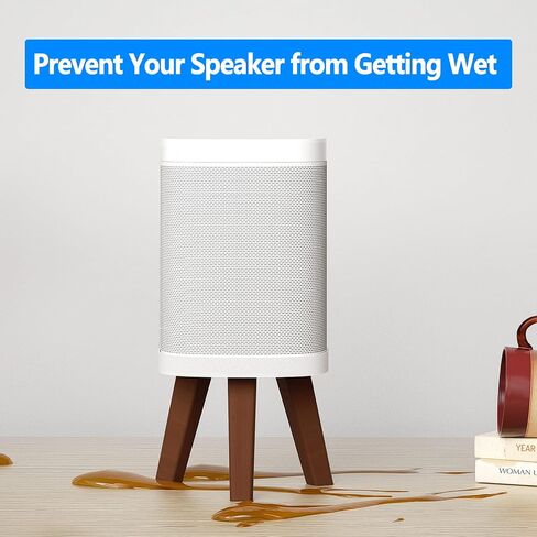 حامل مكتب مكبر صوت خشبي لـ Sonos One، One SL، حامل مكبر صوت Play 1 لسطح المكتب مع وسادة مضادة للانزلاق لمكبرات صوت Sonos، أسود in Saudi Arabia