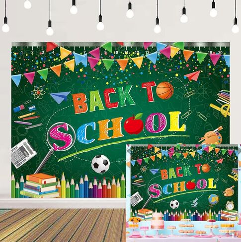 العودة إلى المدرسة خلفية اليوم الأول من المدرسة المعلم الطلاب السبورة الطرف الديكور مرحبا بكم في العودة إلى المدرسة الفصول الدراسية الصورة كشك الدعائم 7x5FT in Kuwait