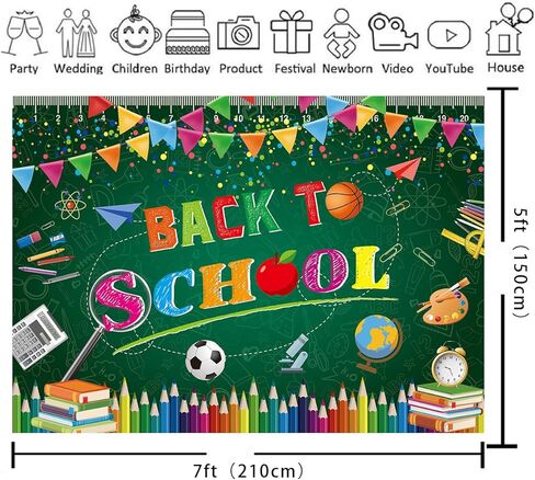 العودة إلى المدرسة خلفية اليوم الأول من المدرسة المعلم الطلاب السبورة الطرف الديكور مرحبا بكم في العودة إلى المدرسة الفصول الدراسية الصورة كشك الدعائم 7x5FT in Kuwait
