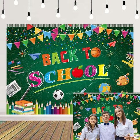XCKALI Back to School Backdrop First Day of School Teacher Students Blackboard Party Decoration Welcome Back to School Classroom Photo Booth Props 7x5FT in Saudi Arabia