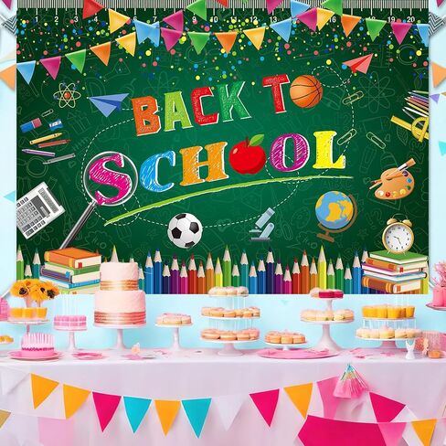 XCKALI Back to School Backdrop First Day of School Teacher Students Blackboard Party Decoration Welcome Back to School Classroom Photo Booth Props 7x5FT in Saudi Arabia