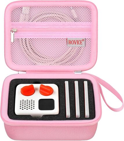 حقيبة حمل BOVKE متوافقة مع مشغل الصوت والموسيقى Yoto Mini Kids، حقيبة حامل تخزين لمكبرات صوت الأطفال التي تلعب راديو بطاقات الكتب الصوتية، مساحة إضافية لشحن الكابلات والبطاقات، وردي in Kuwait