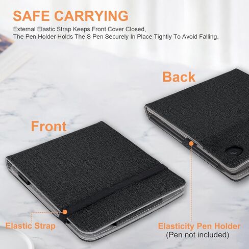 for Kobo Libra Colour Case with Pen Holder,Sleep Cover for Kobo Libra 2 Case with Hand Strap,Black in Saudi Arabia
