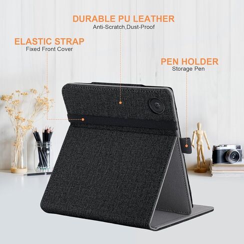 for Kobo Libra Colour Case with Pen Holder,Sleep Cover for Kobo Libra 2 Case with Hand Strap,Black in Saudi Arabia