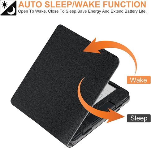 for Kobo Libra Colour Case with Pen Holder,Sleep Cover for Kobo Libra 2 Case with Hand Strap,Black in Saudi Arabia