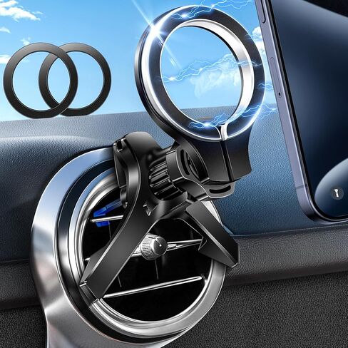 pop-tech for Magsafe Car Mount، [حل فتحة تهوية دائرية] حامل هاتف مغناطيسي للسيارة، [دوران 360 درجة] حامل هاتف خلوي بدون استخدام اليدين يناسب iPhone 15 14 13 12 Pro Max Mini MagSafe لجميع الهواتف in Kuwait