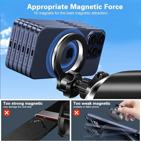 pop-tech for Magsafe Car Mount، [حل فتحة تهوية دائرية] حامل هاتف مغناطيسي للسيارة، [دوران 360 درجة] حامل هاتف خلوي بدون استخدام اليدين يناسب iPhone 15 14 13 12 Pro Max Mini MagSafe لجميع الهواتف in Kuwait