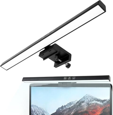 شريط إضاءة شاشة USB، شريط إضاءة شاشة الكمبيوتر، شريط إضاءة شاشة LED عاكس للضوء، شريط إضاءة شاشة الكمبيوتر بدون وهج، أوضاع الإضاءة قابلة للتعديل، يعمل بمنفذ USB (أسود) in Kuwait