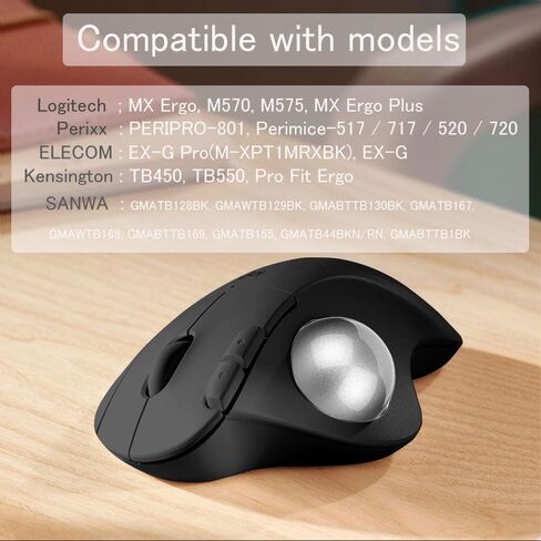 All-New 2024, Trackball 34mm/1.34 Inches Trackball, Replacement Ball for Logitech M575, M570, MX Ergo, ELECOM, Kensington, Perixx, and Other Compatible Trackball Mice, Glossy - Gray in Saudi Arabia