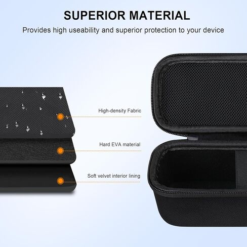 حقيبة حمل لجهاز Sonos Roam 2 / Sonos Roam مكبر صوت بلوتوث محمول مقاوم للماء، مكبر صوت لاسلكي مدمج، حامل تخزين حقيبة واقية للسفر، جيب شبكي إضافي يناسب الكابل، أسود in Saudi Arabia