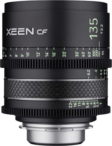عدسة XEEN CF 135mm T2.2 Pro Cinema Telephoto لحامل Sony E مع هيكل من ألياف الكربون وعلامات مضيئة (CFX135-NEX) in Saudi Arabia