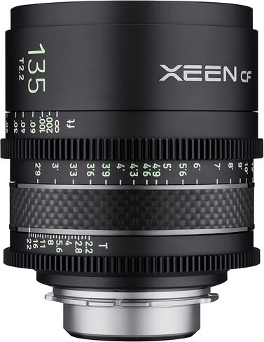 عدسة XEEN CF 135mm T2.2 Pro Cinema Telephoto لحامل Sony E مع هيكل من ألياف الكربون وعلامات مضيئة (CFX135-NEX) in Saudi Arabia