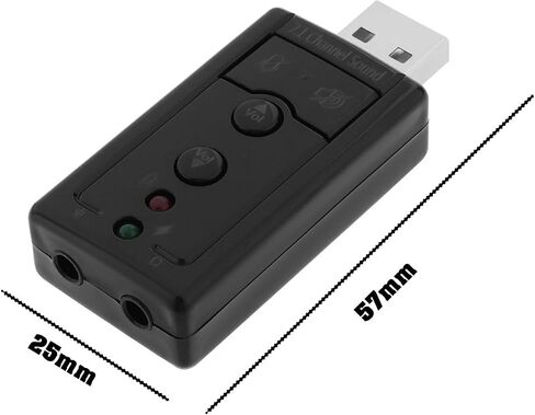 SING F LTD 2 قطعة USB 2.0 Virtual 7.1 قناة محول صوت ستيريو بطاقة صوت خارجية مع منفذ صوت وميكروفون 3.5 مم مناسب لأجهزة الكمبيوتر المحمولة المكتبية مع منفذ USB in Kuwait