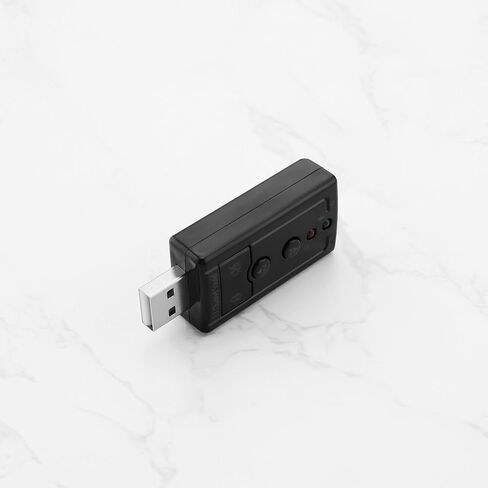 SING F LTD 2 قطعة USB 2.0 Virtual 7.1 قناة محول صوت ستيريو بطاقة صوت خارجية مع منفذ صوت وميكروفون 3.5 مم مناسب لأجهزة الكمبيوتر المحمولة المكتبية مع منفذ USB in Kuwait